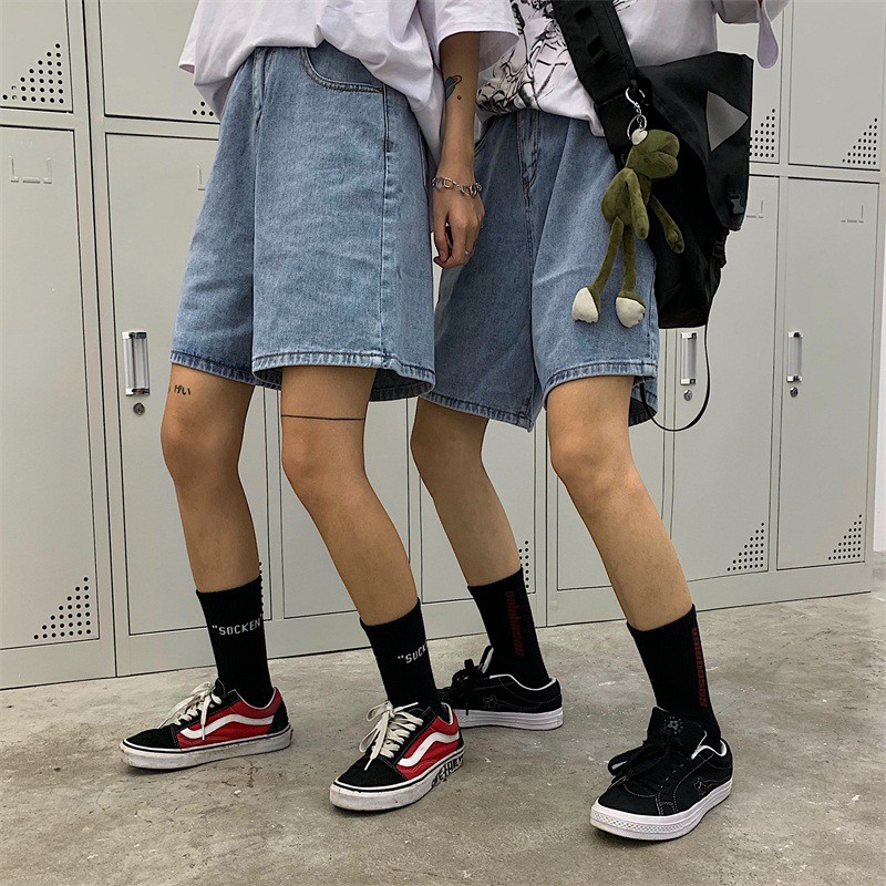 Quần short jean trơn unisex Yinxx, quần bò ulzzang nam nữ QSJ00