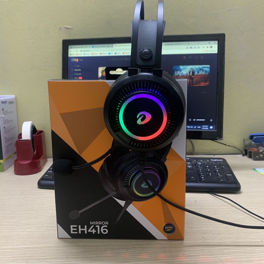 Tai nghe gaming, tai nghe chơi game có dây Dareu EH416 Âm thanh 7.1 Led RGB 16,8 triệu màu