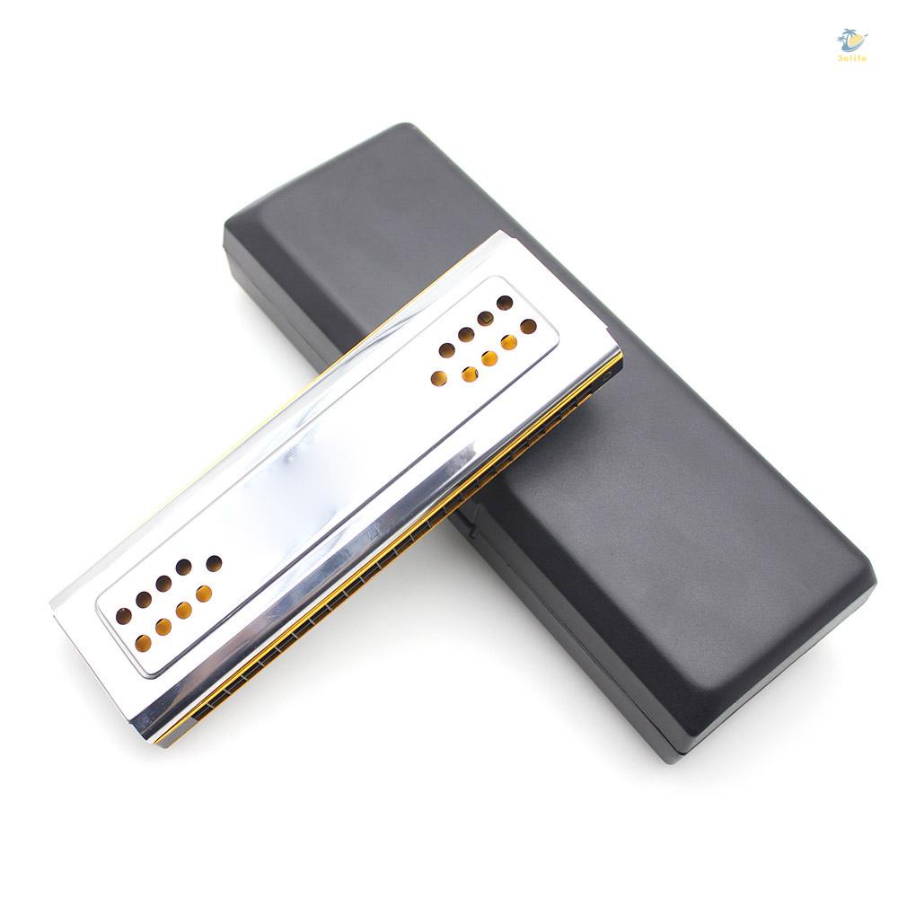 Kèn Harmonica Tremolo Hai Mặt 2 Trong 1 C&G 24 Lỗ Có Đệm Làm Sạch