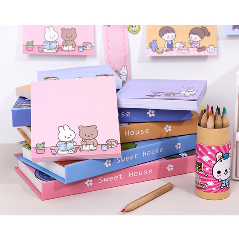 Bộ 320 Tờ Giấy Ghi Chú Bỏ Túi Họa Tiết Hoạt Hình Dễ Thương