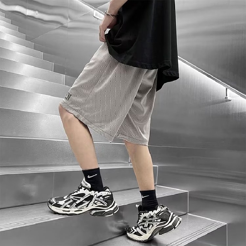 Quần Short Dáng Rộng Lưng Thun Co Giãn Tốt In Chữ Cỡ Lớn M-2XL Thời Trang Cá Tính Cho Nam