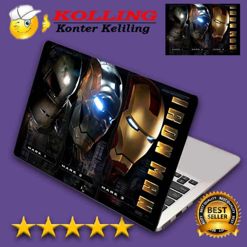 Miếng Dán Trang Trí Laptop Hình Logo Iron Man Garskin Mark 123