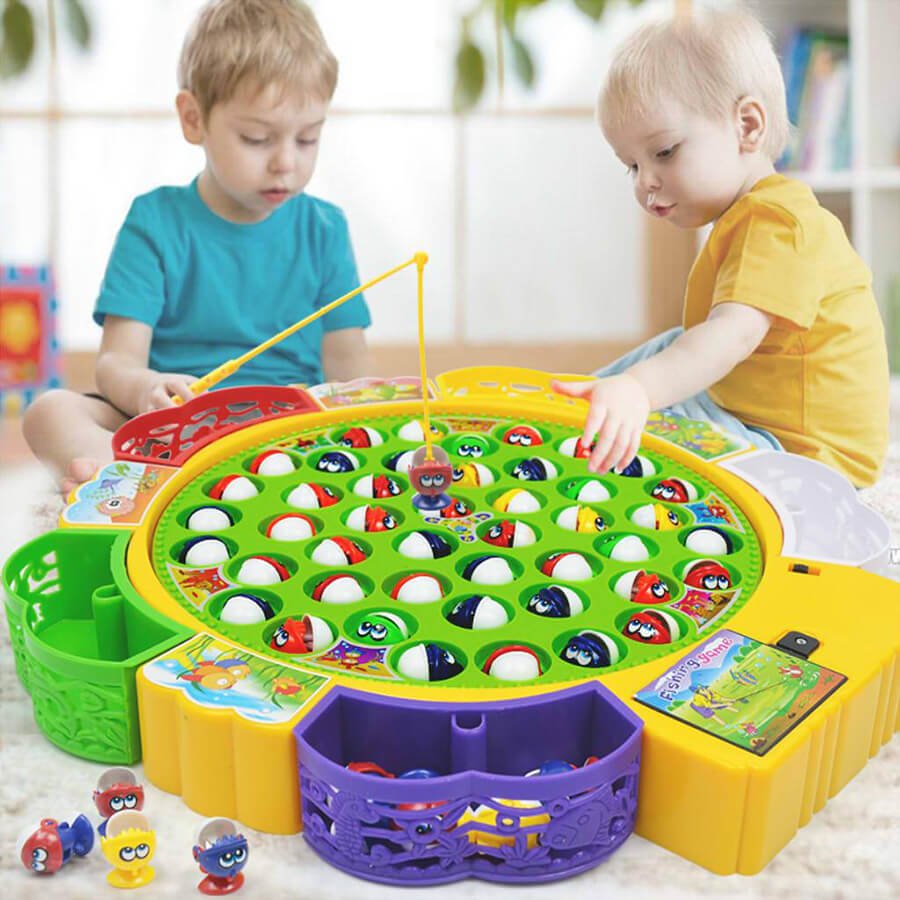 Bộ đồ chơi câu cá 45 con đĩa xoay có nhạc fishing -Trò chơi giáo dục cho bé trai và bé gái