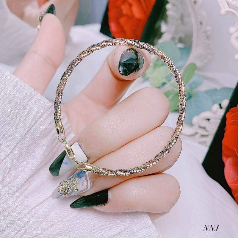 Lắc tay bạc xoắn xi 3 màu