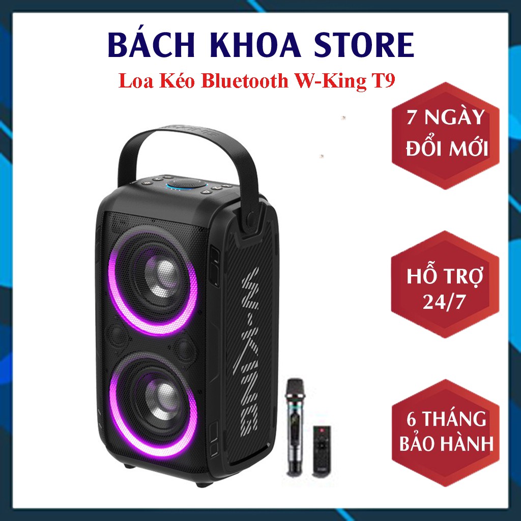 [Mã ELHACE giảm 4% đơn 300K] Loa Kéo Karaoke W-King T9 Mạnh Mẽ, Loa Karaoke Tặng Kèm Micro Chính Hãng, BH 6 tháng