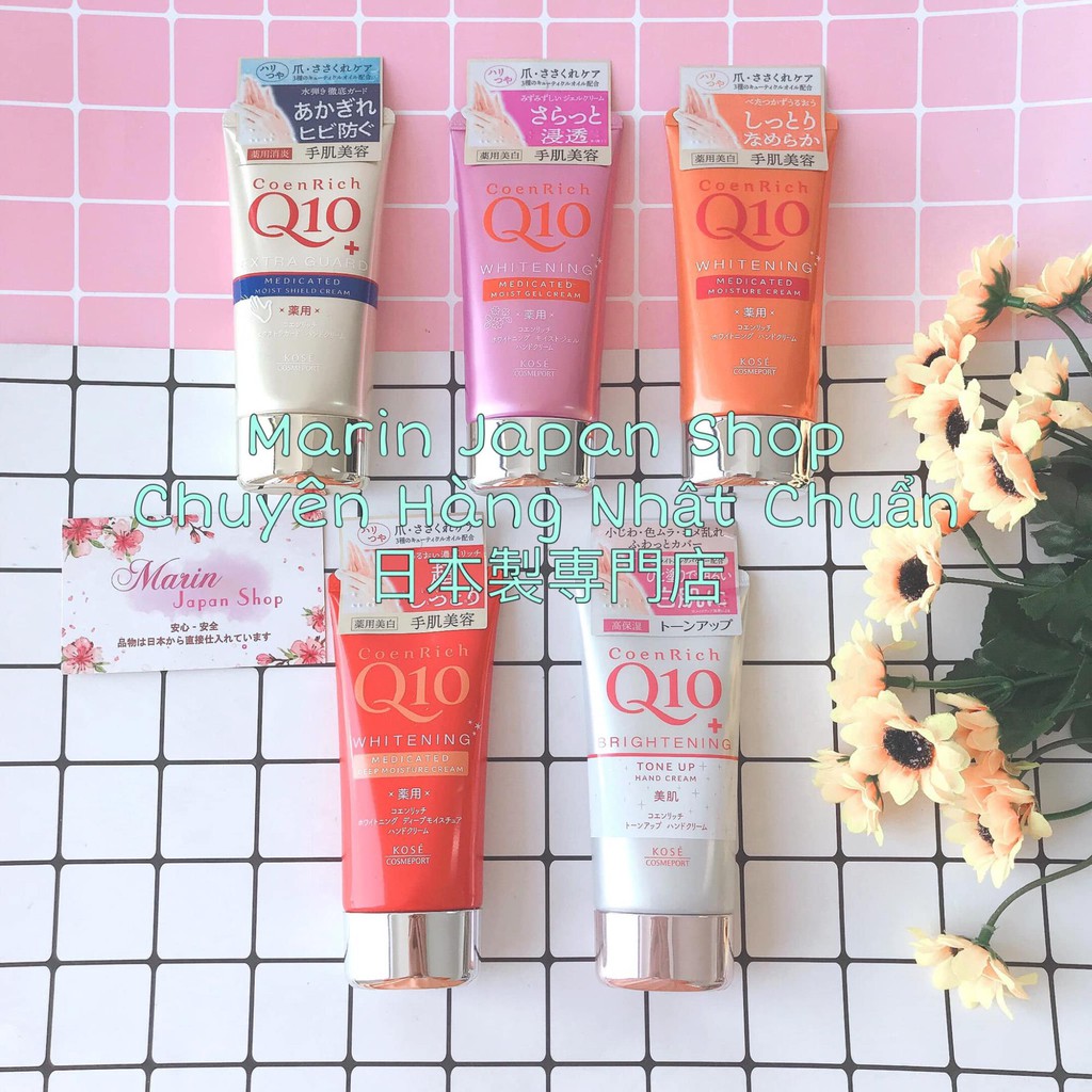 Kem dưỡng da tay Kose hand q10 , collagen dưỡng trắng da tuýp 80g mẫu mới