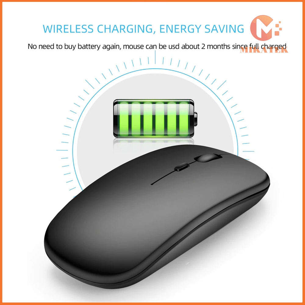 Chuột không dây Bluetooth 2.4Ghz tự sạc pin cao cấp 2 trong 1 chống ồn dùng cho điện thoại máy tính chuột ko dây im lặng