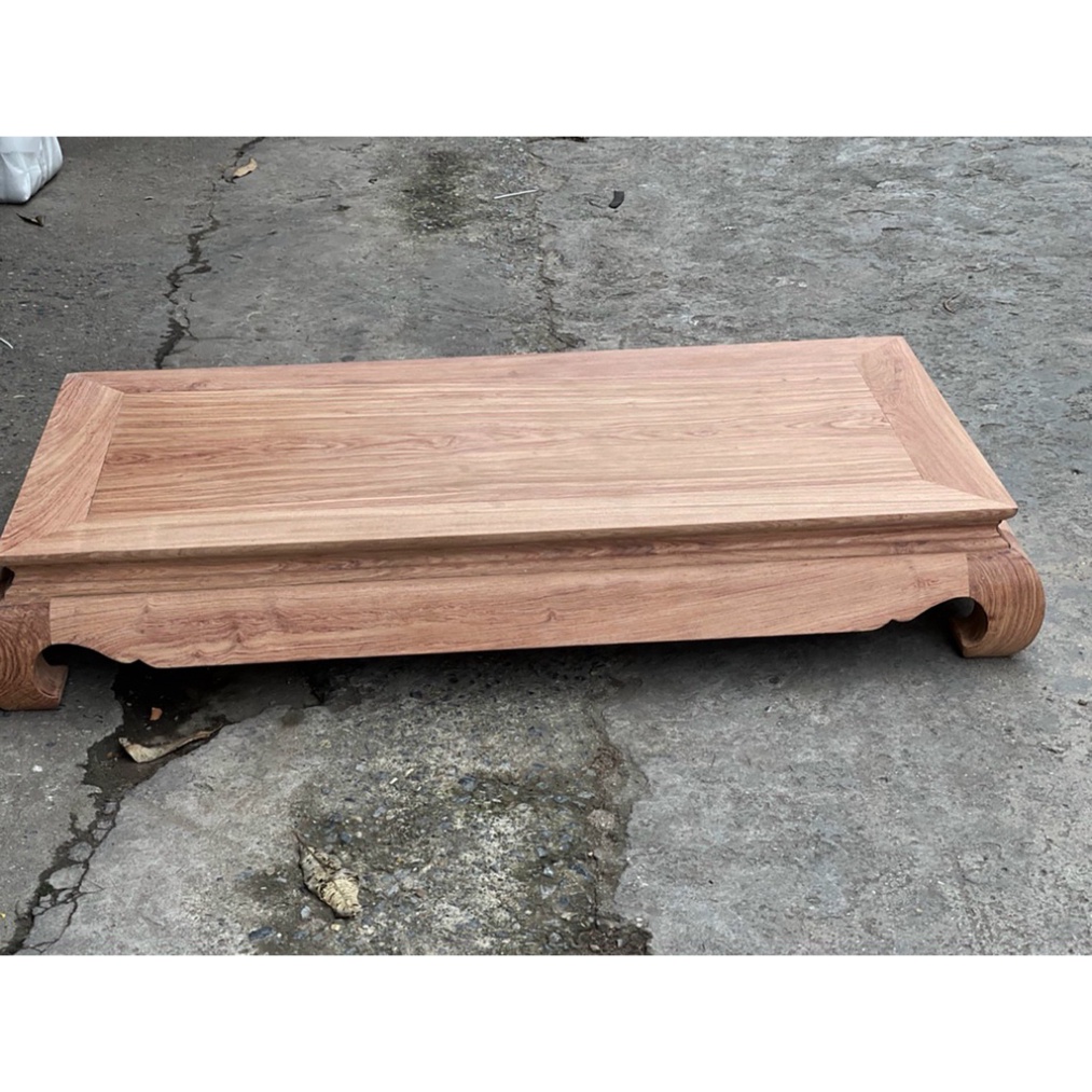 Bàn osin gỗ cỡ lớn phòng khách gỗ hương kiểu trơn chữ nhật cao 15,20cm