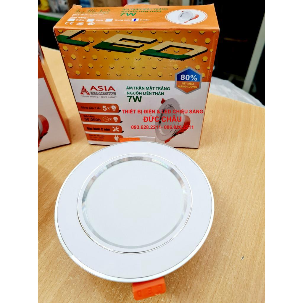 Đèn led downlight lắp âm trần lỗ khoét 90 công suất 7w chính hãng  ASIA, bảo hành 2năm đổi mới