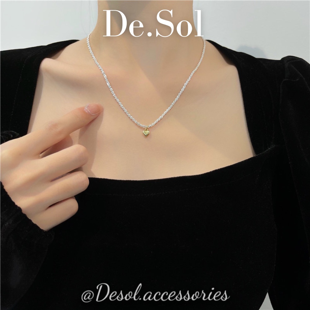 Dây chuyền, vòng cổ Drusilla mạ bạc xoắn mặt trái tym bé NL051 Desol.accessories