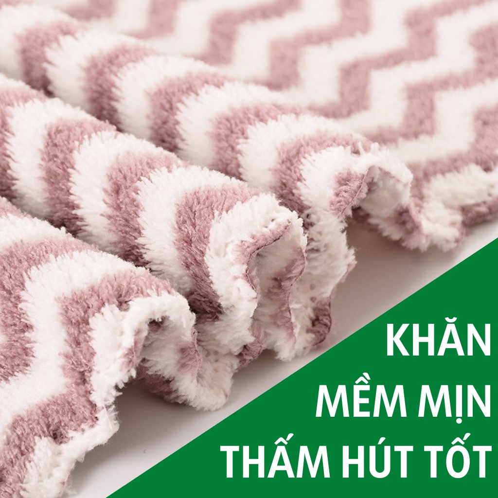 Khăn mặt lông cừu xuất Hàn mềm mịn cao cấp 50x30