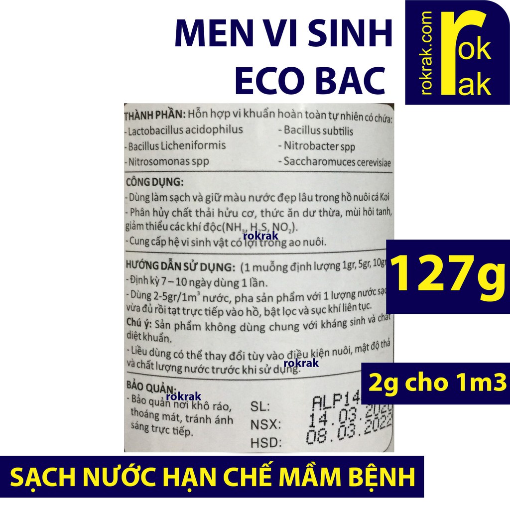 MEN VI SINH ECOBAC là xử lý nước trong.