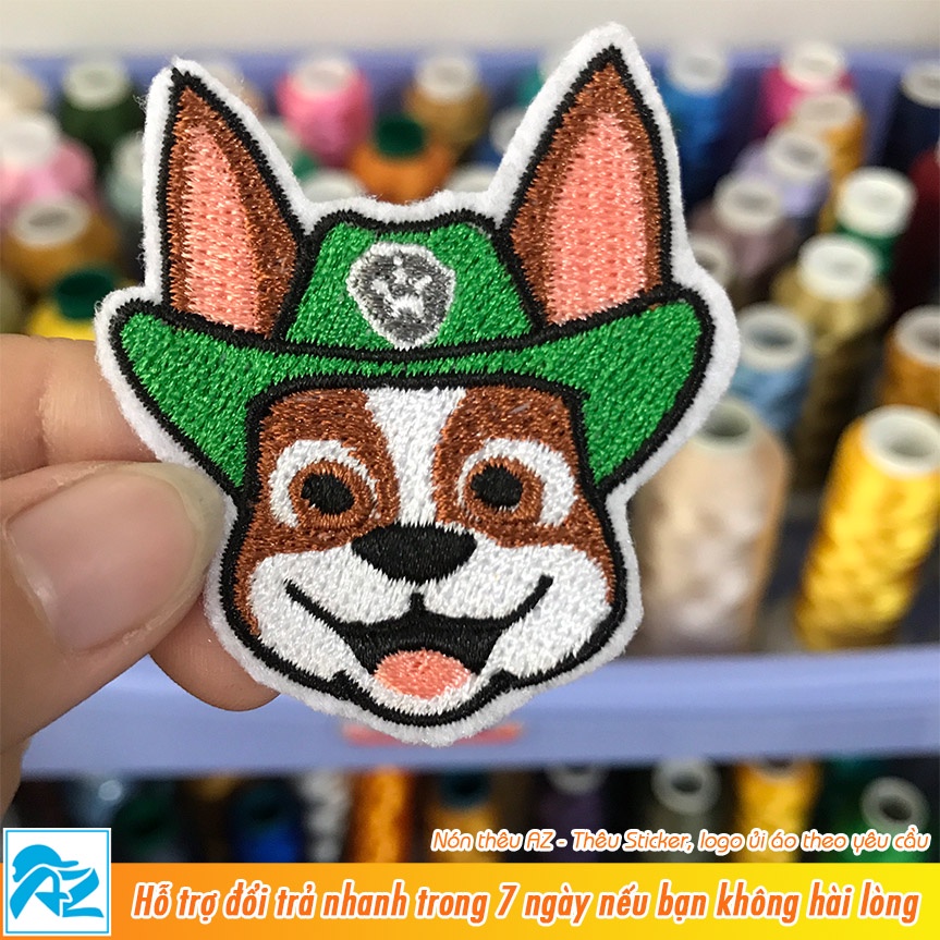 Patch vải thêu hình logo chó cứu hộ paw patrol - Sticker ủi vá quần áo S202