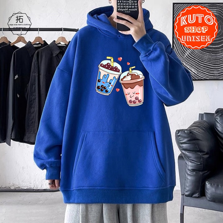 ÁO HOODIE TRÀ SỮA Nỉ Ngoại Cao Cấp - In Pet Siêu Bền Siêu Đẹp