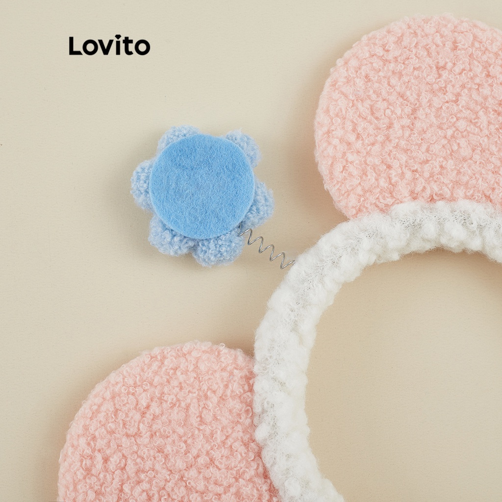 Băng đô Lovito vải hoa xinh xắn L26LD169 (màu trắng)