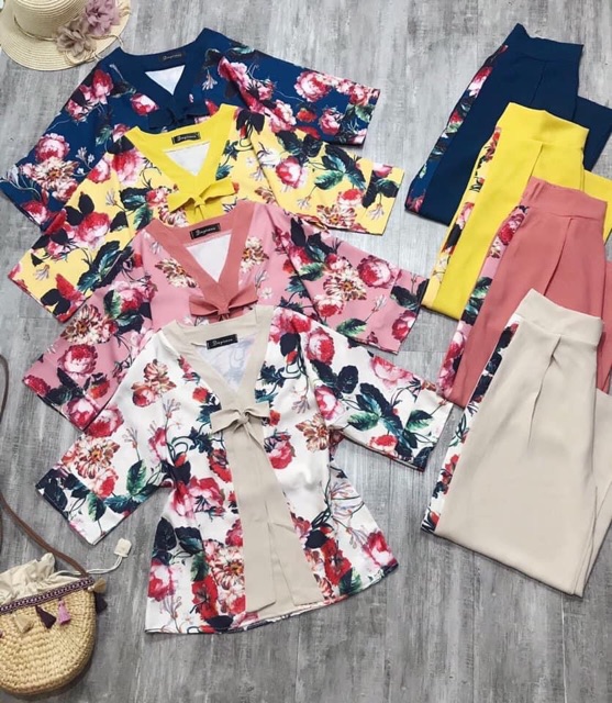 bộ đi chùa nơ hoa cực xinh bomshop888 | BigBuy360 - bigbuy360.vn