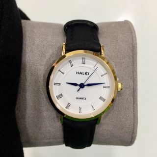 Đồng Hồ Nữ Thương Hiệu HALEI Dây Da Đen Phong Cách Trẻ
