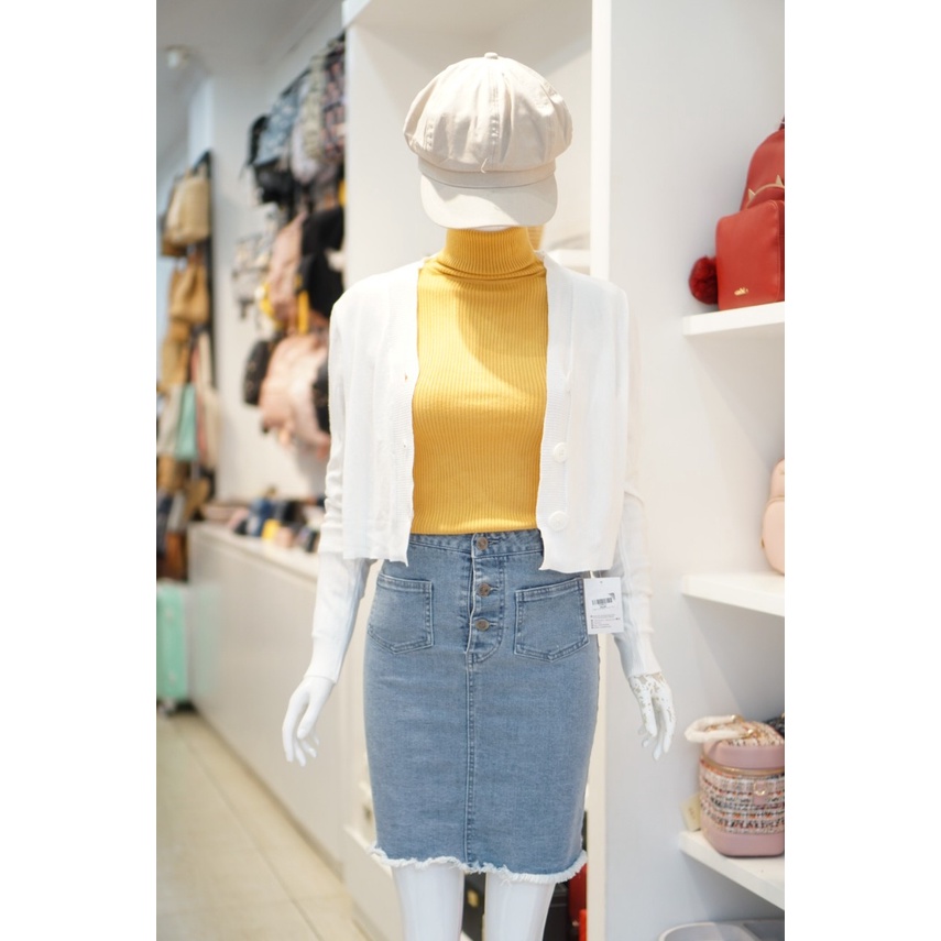 Áo len cardigan croptop nữ thời trang