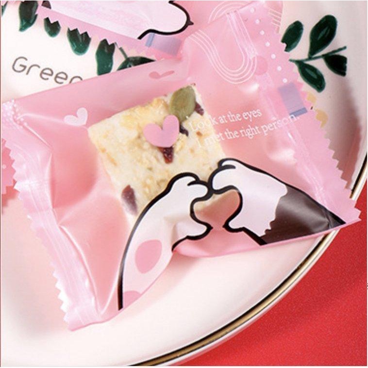 Set 100 túi ép Chân mèo 5x8cm ⚡ HÀNG LOẠI 1 ⚡ túi ép đựng bánh họa tiết chân mèo