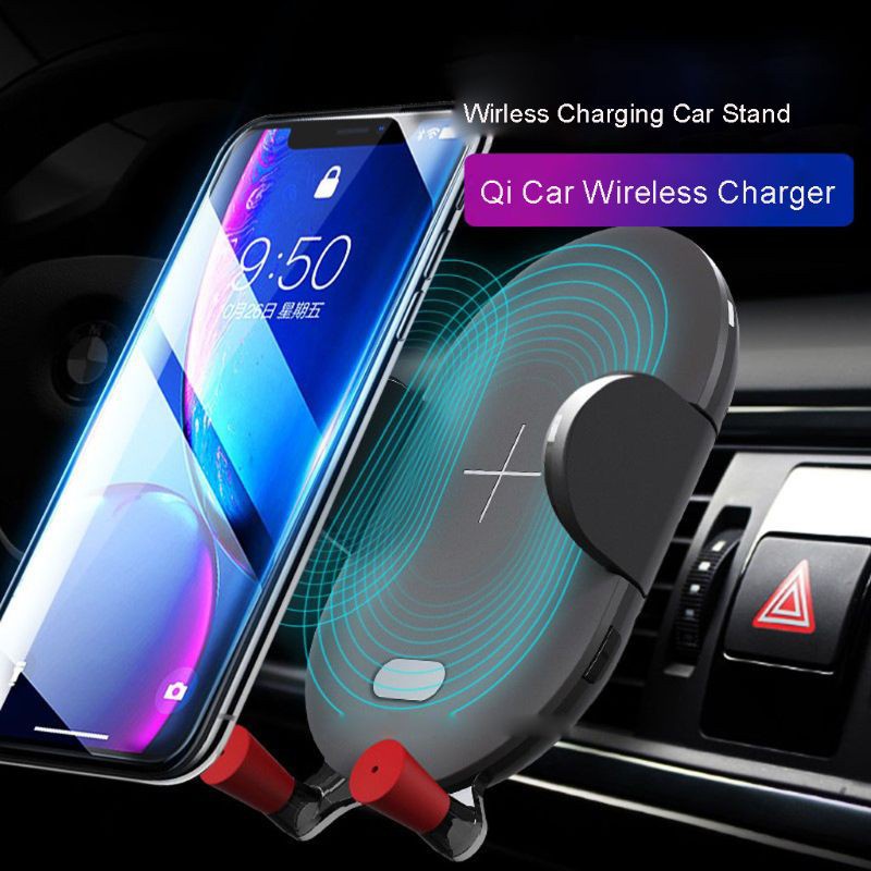 Alli 10W Car Air Vent Holder Fast Qi Wireless Charger Mount Stand For Iphone X 8 XS 11 Pro Max huawei 4.5-6.5 Mobile Phone