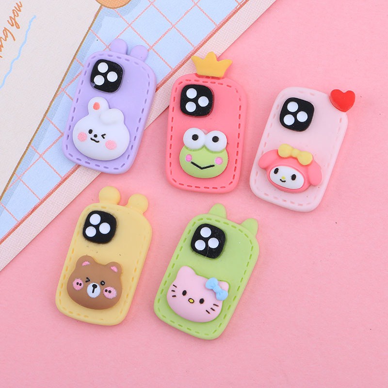 Charm c580 slime dụng cụ charm trang trí hình điện thoại kèm bé thú cute - ảnh sản phẩm 3