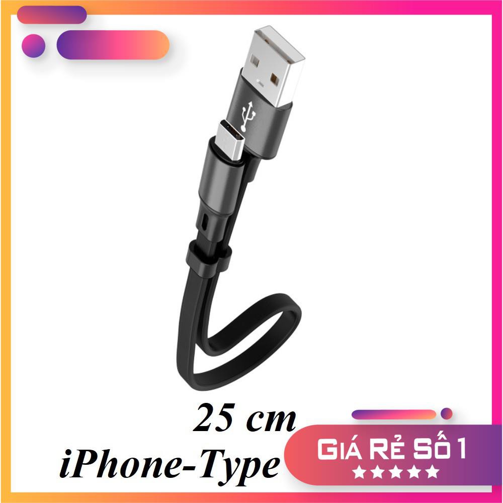 HOT Cáp sạc iPhone Lightning – Type C – Micro USB loại ngắn 25 cm mẫu 1- HD TECH