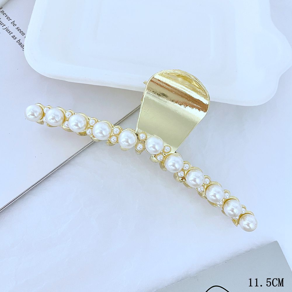 Kẹp tóc Hàn Quốc đính đá sang chảnh A6023 Kẹp càng cua kim loại cỡ lớn