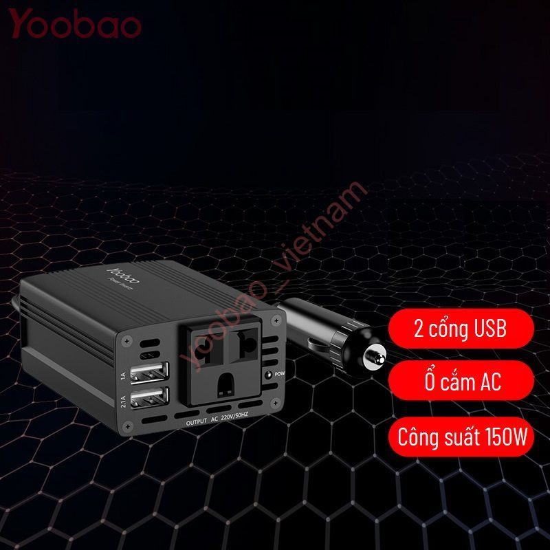 Biến tần ô tô chuyển đổi 12V sang 220V/150W - YOOBAO 150W