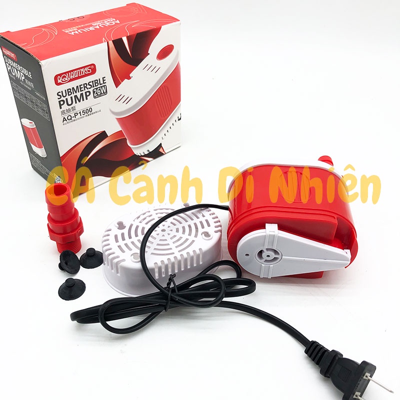Máy bơm hút đáy AQUAWINGS AQ-P1500 26W bơm chìm hút cặn 360 độ hồ cá AQP1500
