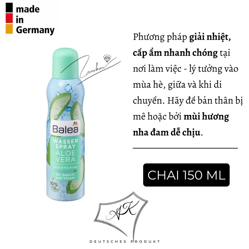 XỊT KHOÁNG DƯỠNG ẨM BALEA 150ML-NỘI ĐỊA ĐỨC