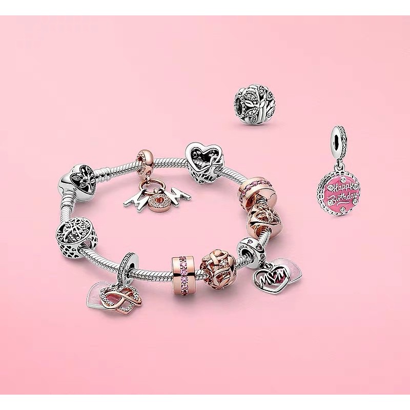 charm pan treo happy birth day bạc s925