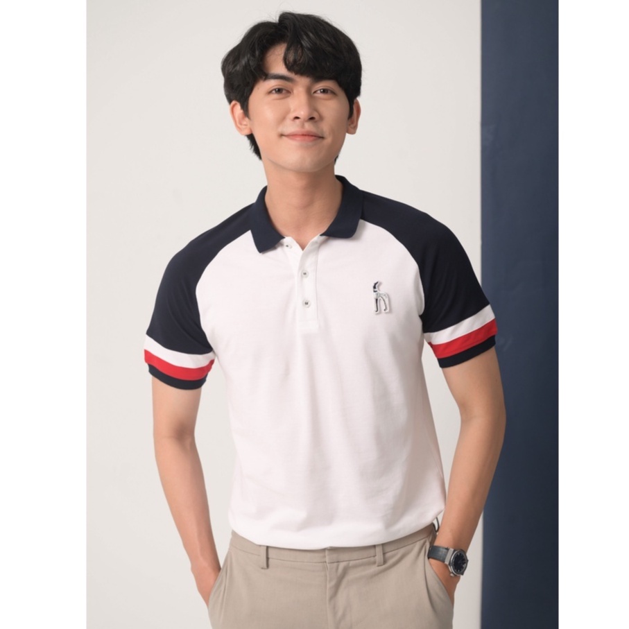 Áo thun polo nam Raglan BUBERANT vải cá sấu cotton năng động cá tính - HUSSIO