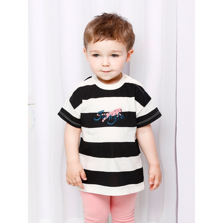 Áo cotton bé trai bé gái kẻ Jungle MM. HA1171