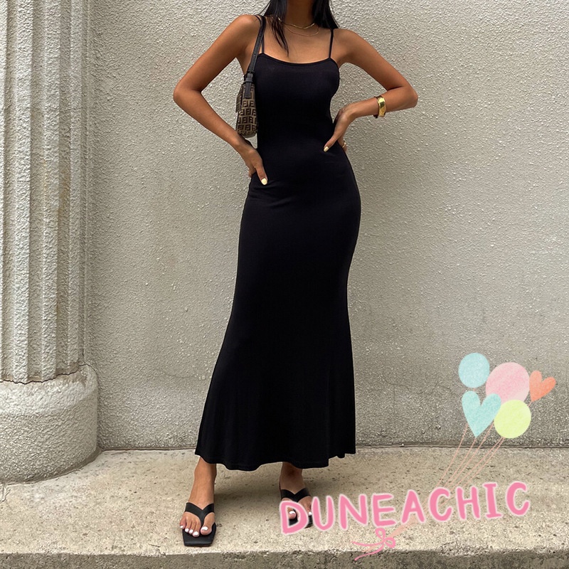 DUNEA Đầm Đuôi Cá Màu Sắc Đơn Giản Quyến Rũ Cho Nữ