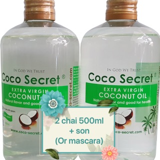 [2020] set 2chai dầu dừa 500ml+ son dưỡng ( hoặc mascara)
