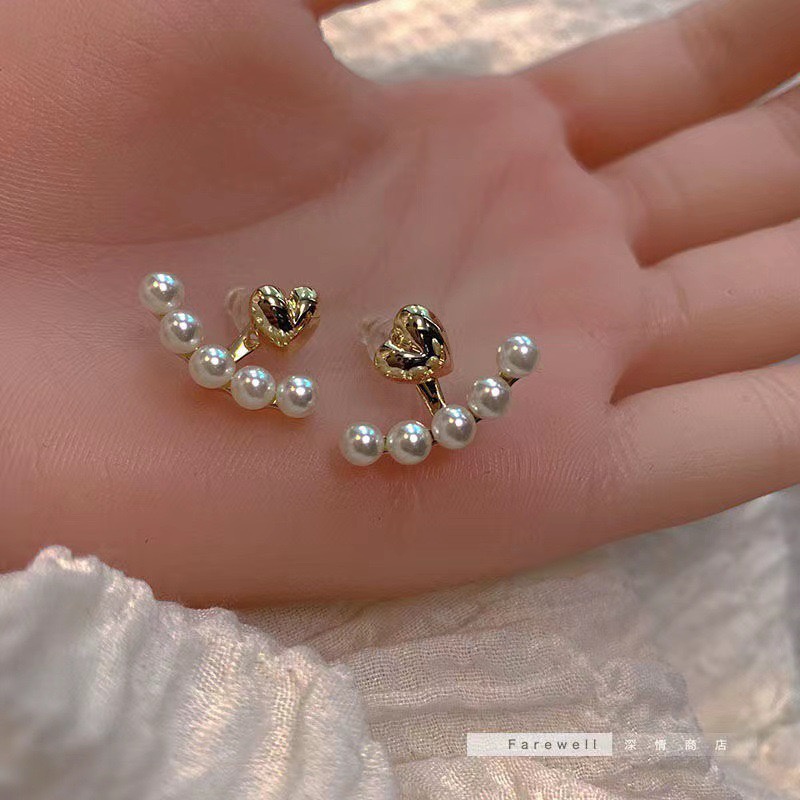 Bông tai chuôi Bạc 925 Hình Nhịp Tim Lover dễ thương độc đáo Her Accessories H98