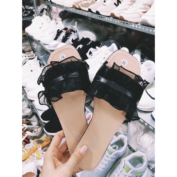 Dép bệt nữ đế bằng dép lép kẹp ngón đính nơ chạy bộ đi biển đẹp rẻ thời trang