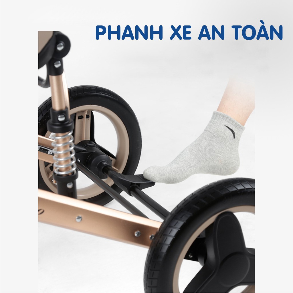 Xe đẩy gấp gọn, Xe đẩy cho bé 2 chiều 3 tư thế cao cấp gấp gọn - Bánh xe cao su chống sóc - TẶNG KÈM ĐÀN GÕ 8 ÂM CHO BÉ