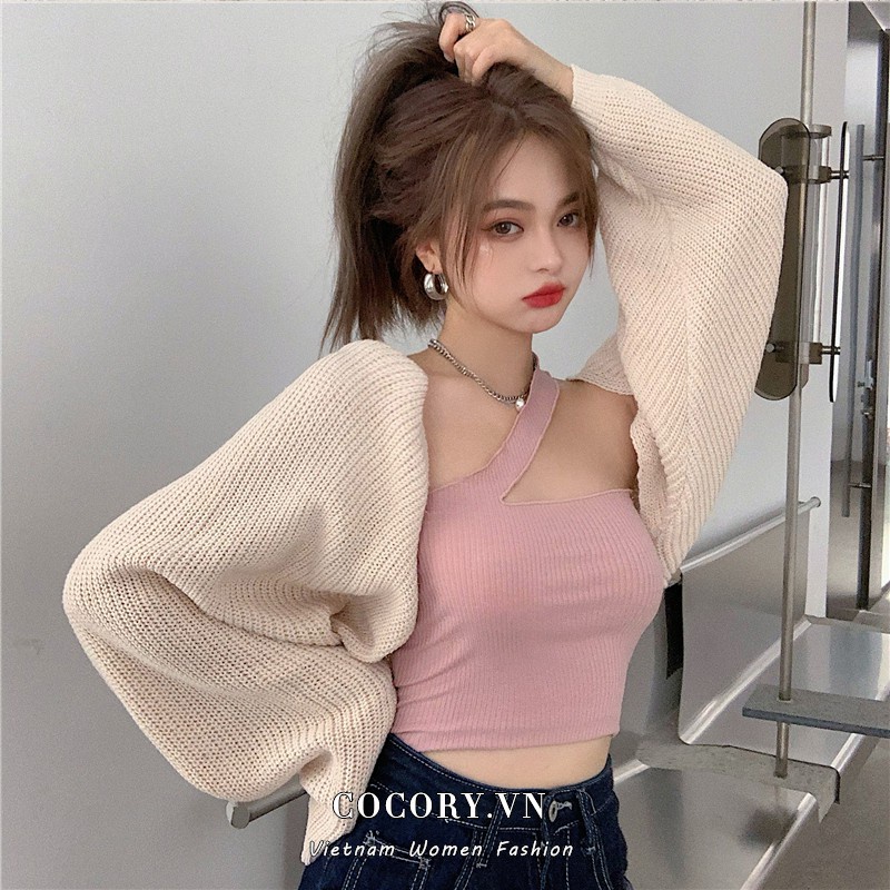 【Cocory】 Áo Khoác Cardigan Dệt Kim Tay Dài Thiết Kế Dáng Rộng Cho Nữ - Hàng nhập khẩu