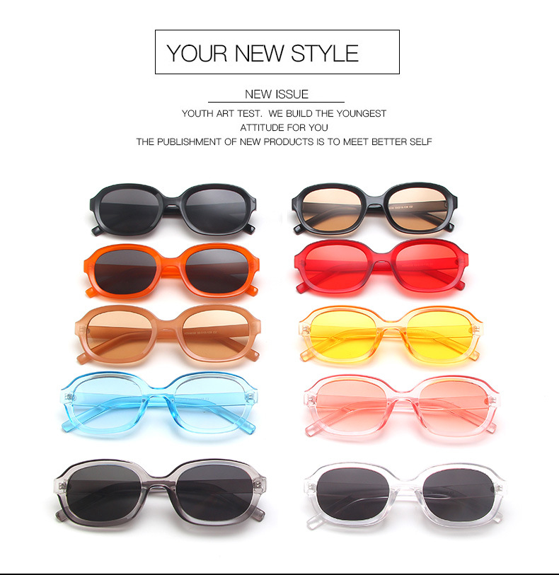 Kính Mát Thiết Kế Gọng Hình Oval Kiểu Dáng Hàn Quốc Cho Nữ