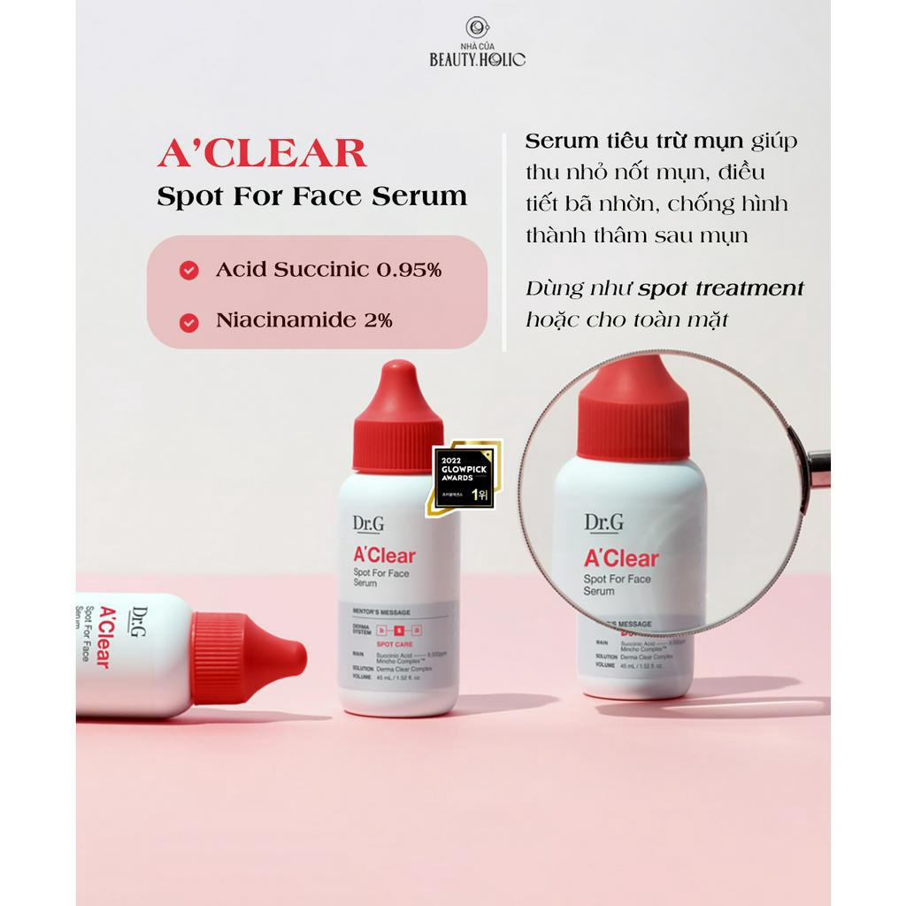 Dòng sản phẩm chăm sóc chuyên sâu cho da mụn DR.G A'CLEAR