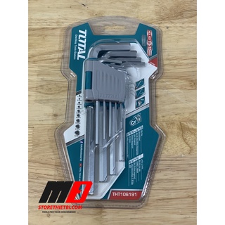 Bộ lục giác đầu bằng 9 chi tiết hệ mét Total THT106191 1.5-10mm