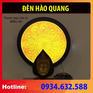 HÀO QUANG PHẬT đường kính 30cm, khung sắt, in tranh trúc chỉ -[ Đèn thờ đep , Đèn trang trí thờ cúng,đèn tranh trúc chỉ]