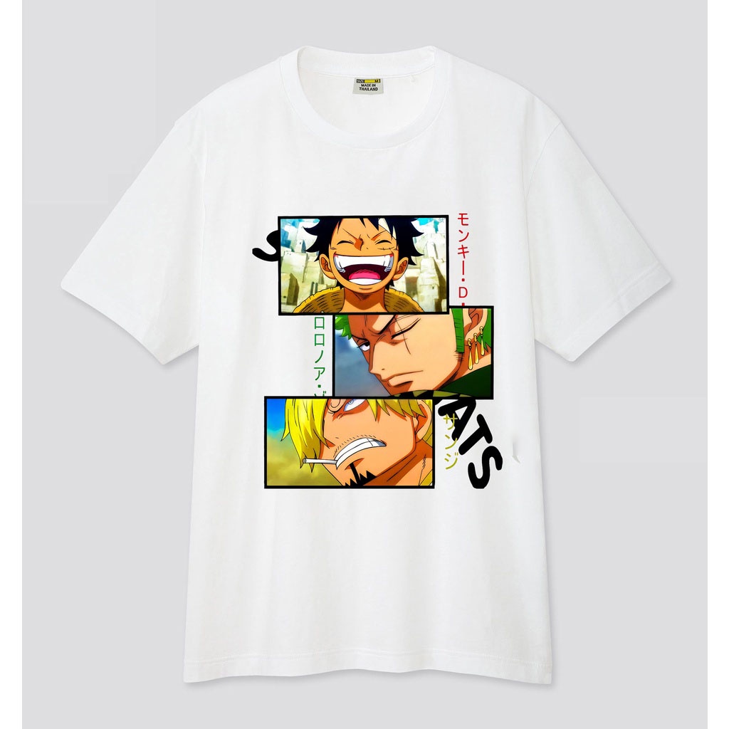 Áo thun Luffy Zoro Sanji Mẫu mới cực đẹp Áo One Piece Đảo Hải Tặc T-shirt white Monkey D Luffy