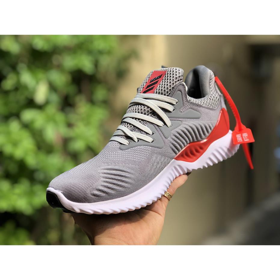 Giày Thể Thao Nam🎁FREESHIP🎁 Giảm Ngay 20K Khi Nhập [ GIÀY ALPHA ] Giày Nam ALPHA Xám Đỏ Cao Cấp | BigBuy360 - bigbuy360.vn