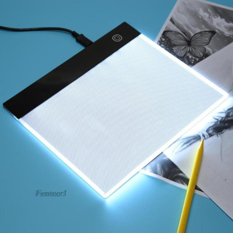 [Fenteer1] Bảng Vẽ Phác Thảo Nghệ Thuật Có Đèn LED Cổng USB Điều Chỉnh Được