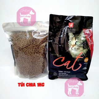 [ Thức ăn ] cho mèo Cat's Eye túi zip chia 1kg -Phụ kiện chó mèo Chew petshop