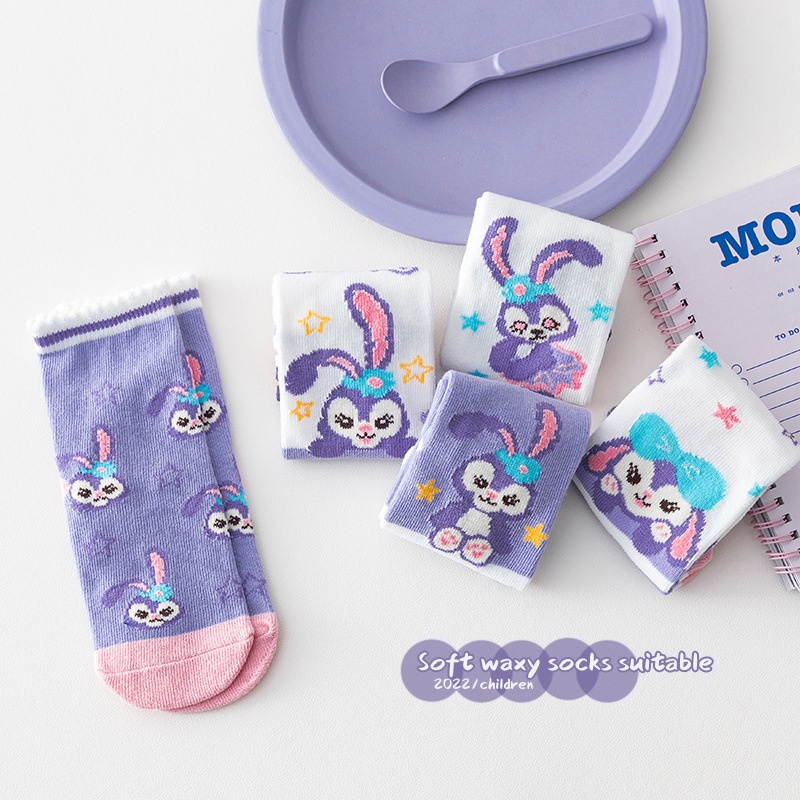 Vớ cotton Thoáng Khí Chống Mùi Họa Tiết Hoạt Hình Kira Stellalou Dễ Thương Cho Bé Gái