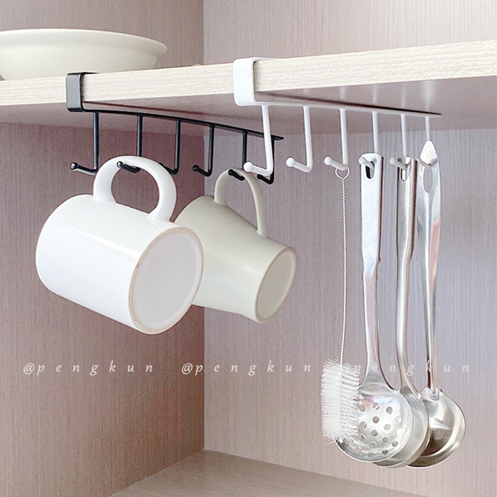 6 Móc treo đồ liền nhau gắn tủ chạn không cần khoan lỗ đa năng