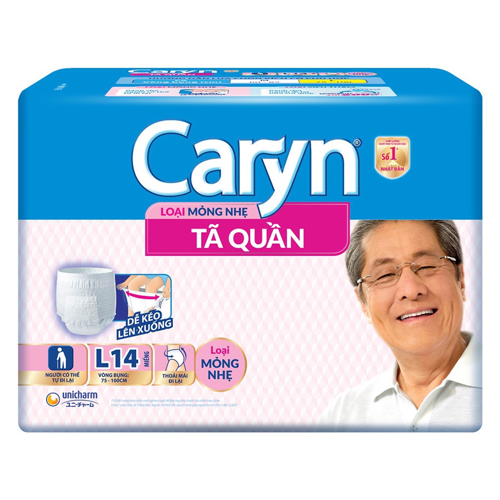 TÃ QUẦN CARYN MỎNG NHẸ L 14 MIẾNG